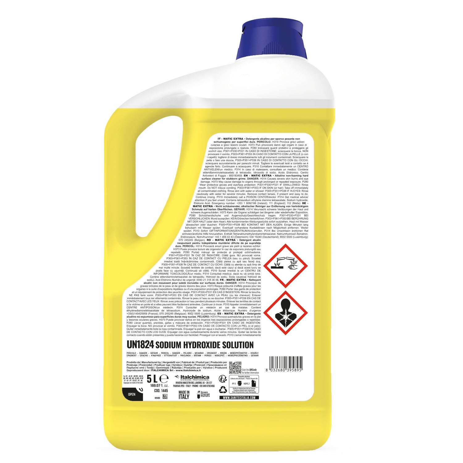 NEW BASE LIMONE Detergente alcalino non Schiumogeno, sbiancante, per  pavimenti DILUIZIONE 2-5%