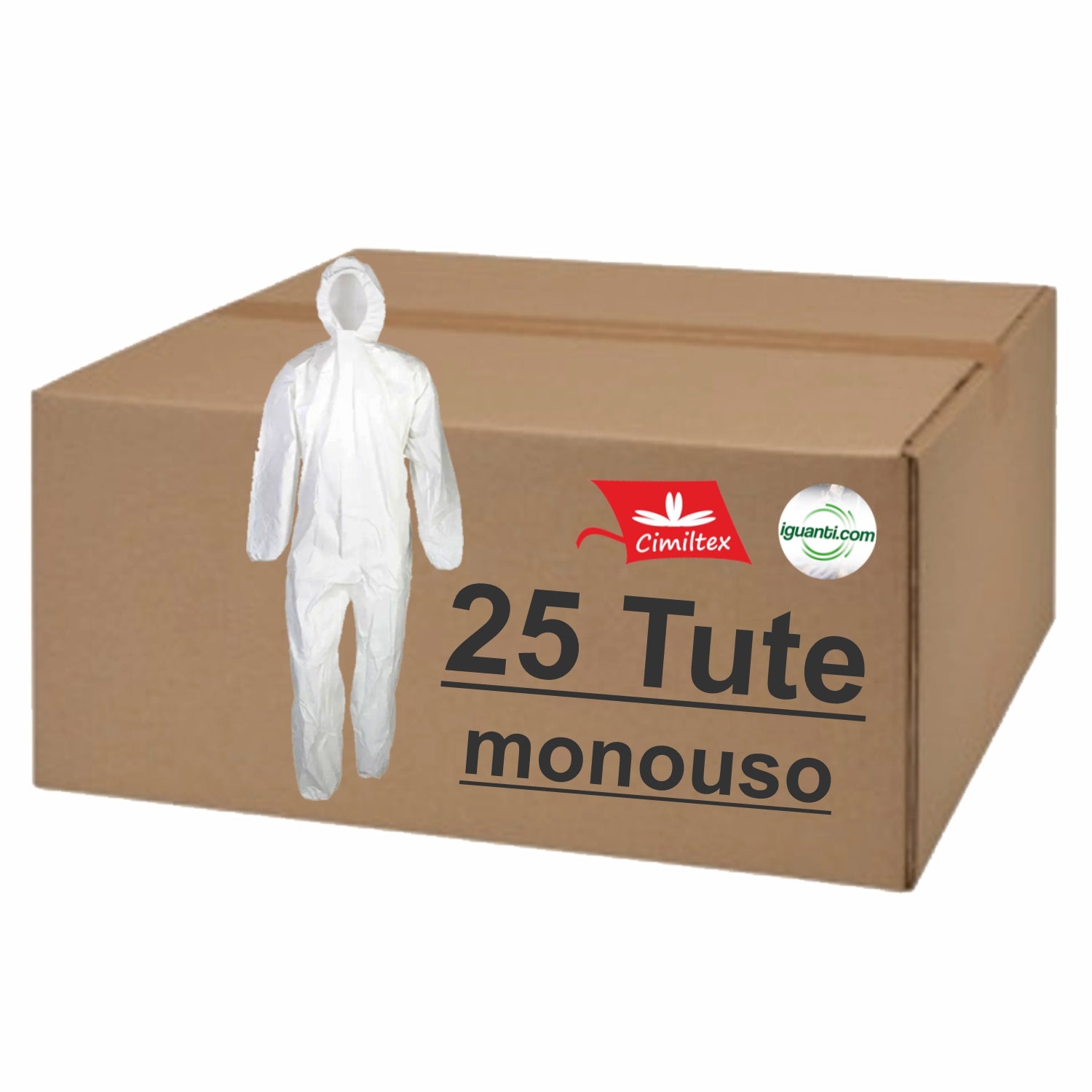 Tuta monouso tnt 64 gr. DPI categoria 3 III tipo cappuccio polsini e caviglia elasticizzata