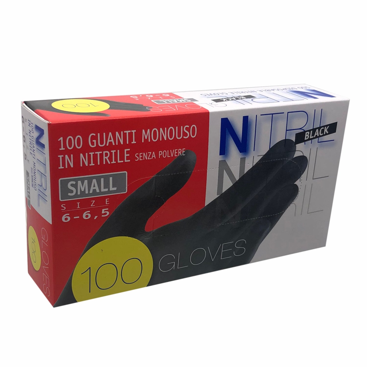 Guanti Monouso in Nitrile Neri Palmpro-Hirex Senza Polvere 100 pezzi Taglia  S